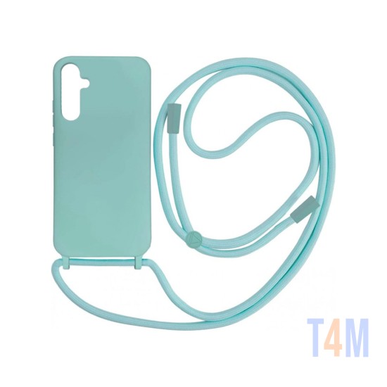 Silicone Case with String for Samsung Galaxy A15 4g/A15 5g Sea Green
